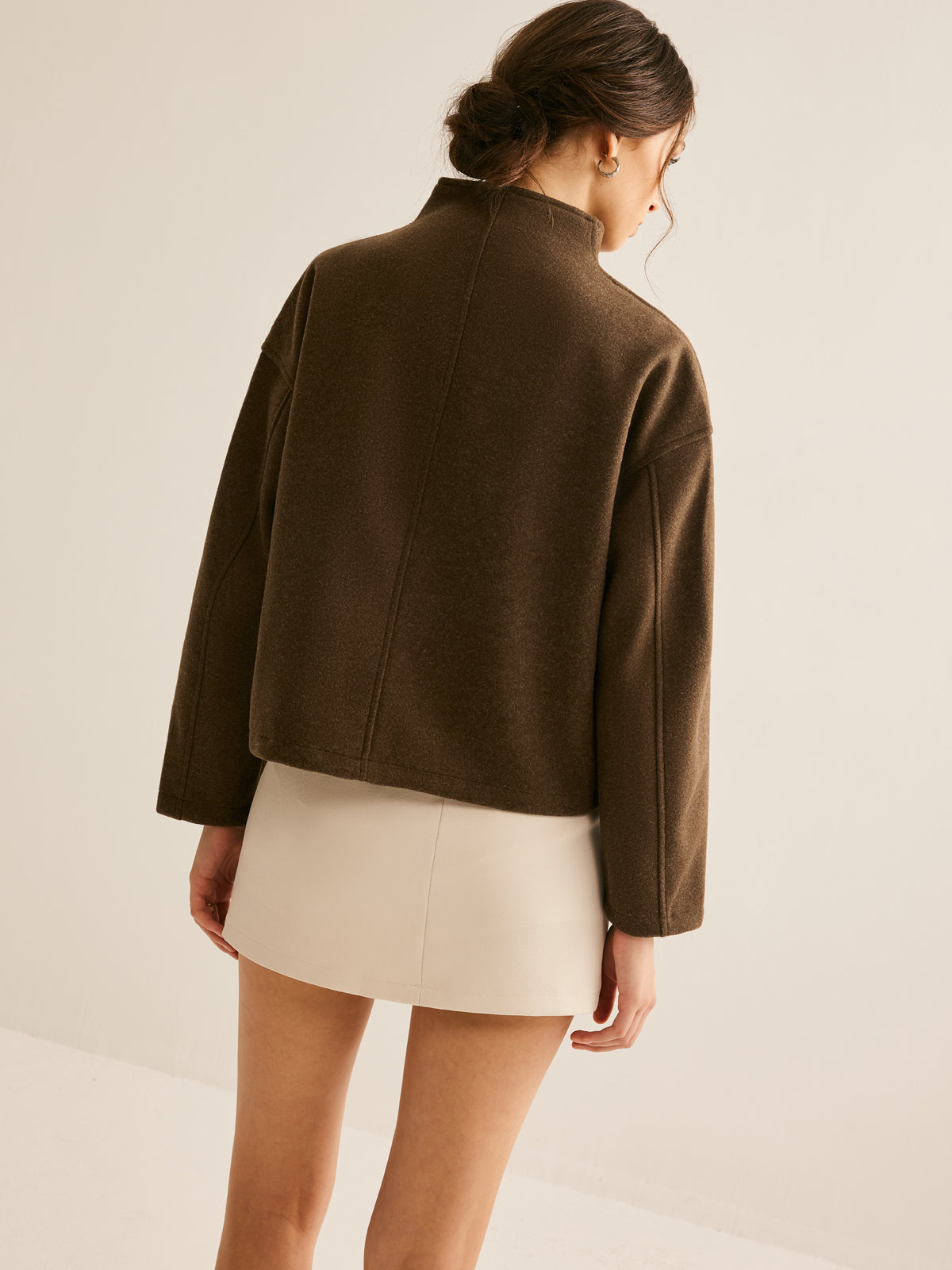 Manteau en tweed à double fermeture éclair