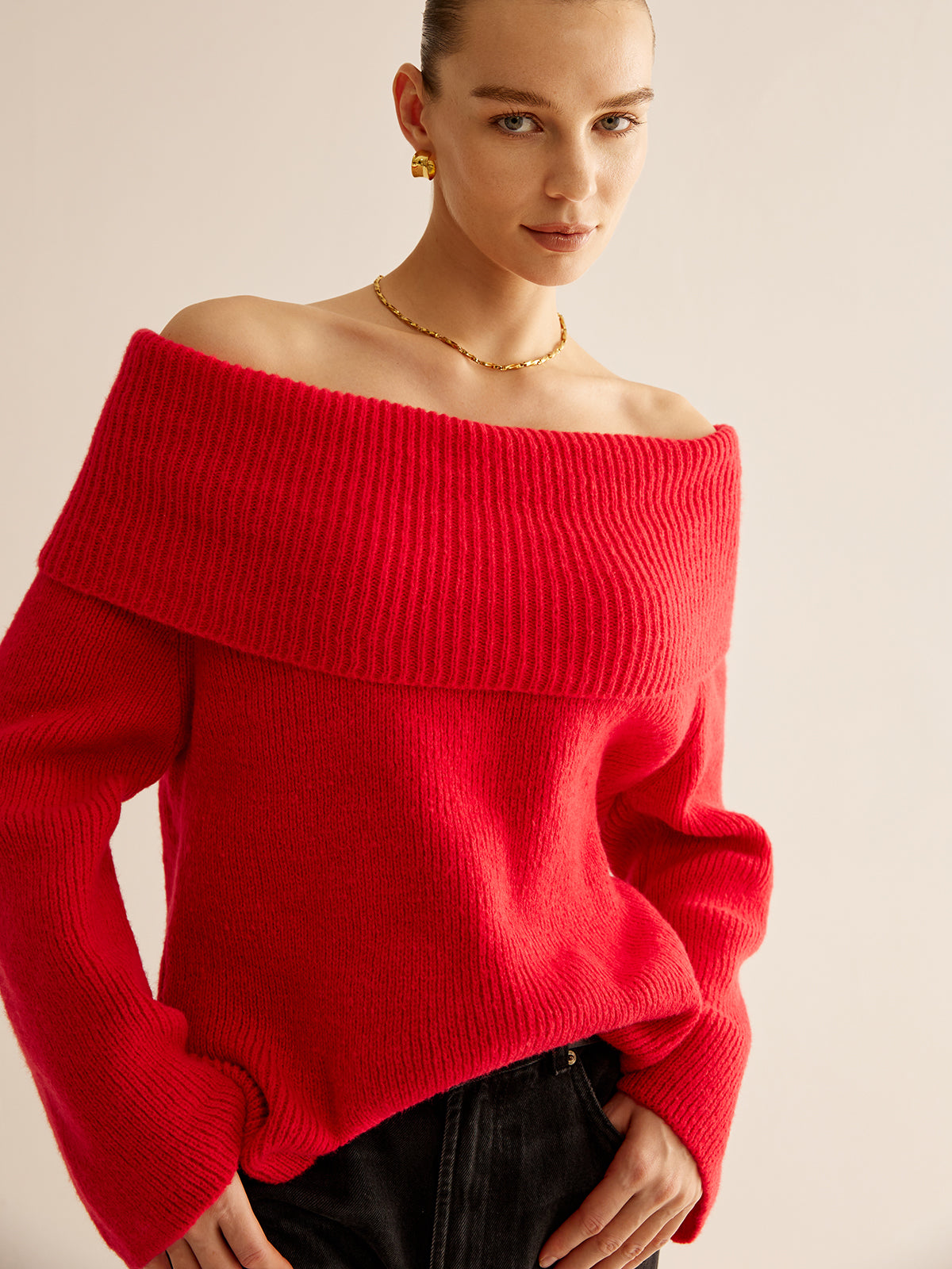 Pull côtelé à épaulettes