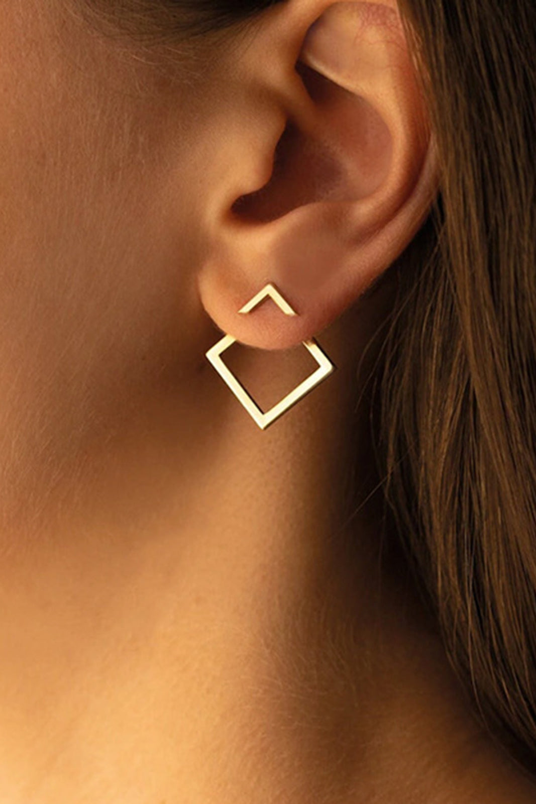 Boucles d'oreilles géométriques carrées
