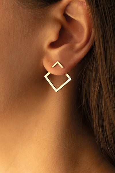 Boucles d'oreilles géométriques carrées