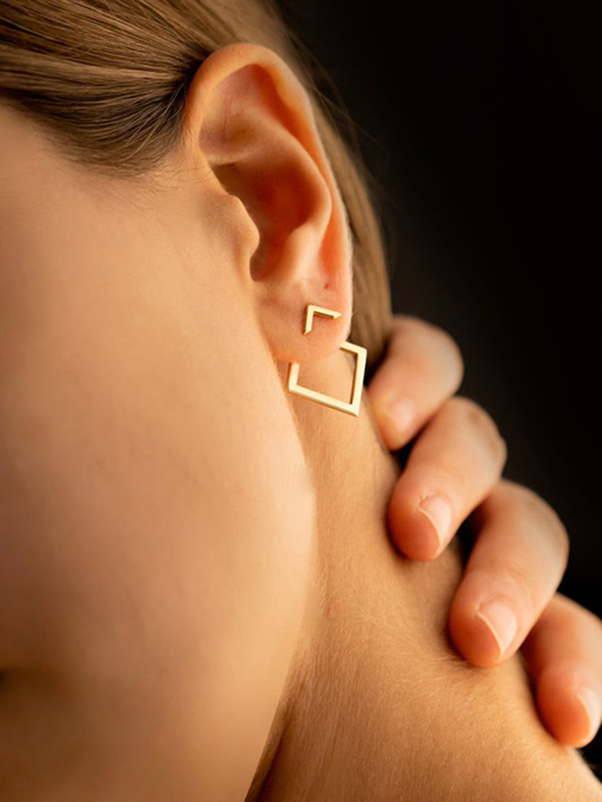 Boucles d'oreilles géométriques carrées