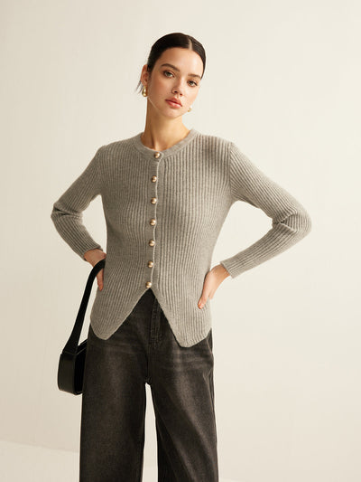Cardigan boutonné fendu