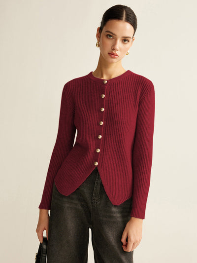Cardigan boutonné fendu