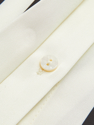 Blouse confortable à boutons et rayures satinées