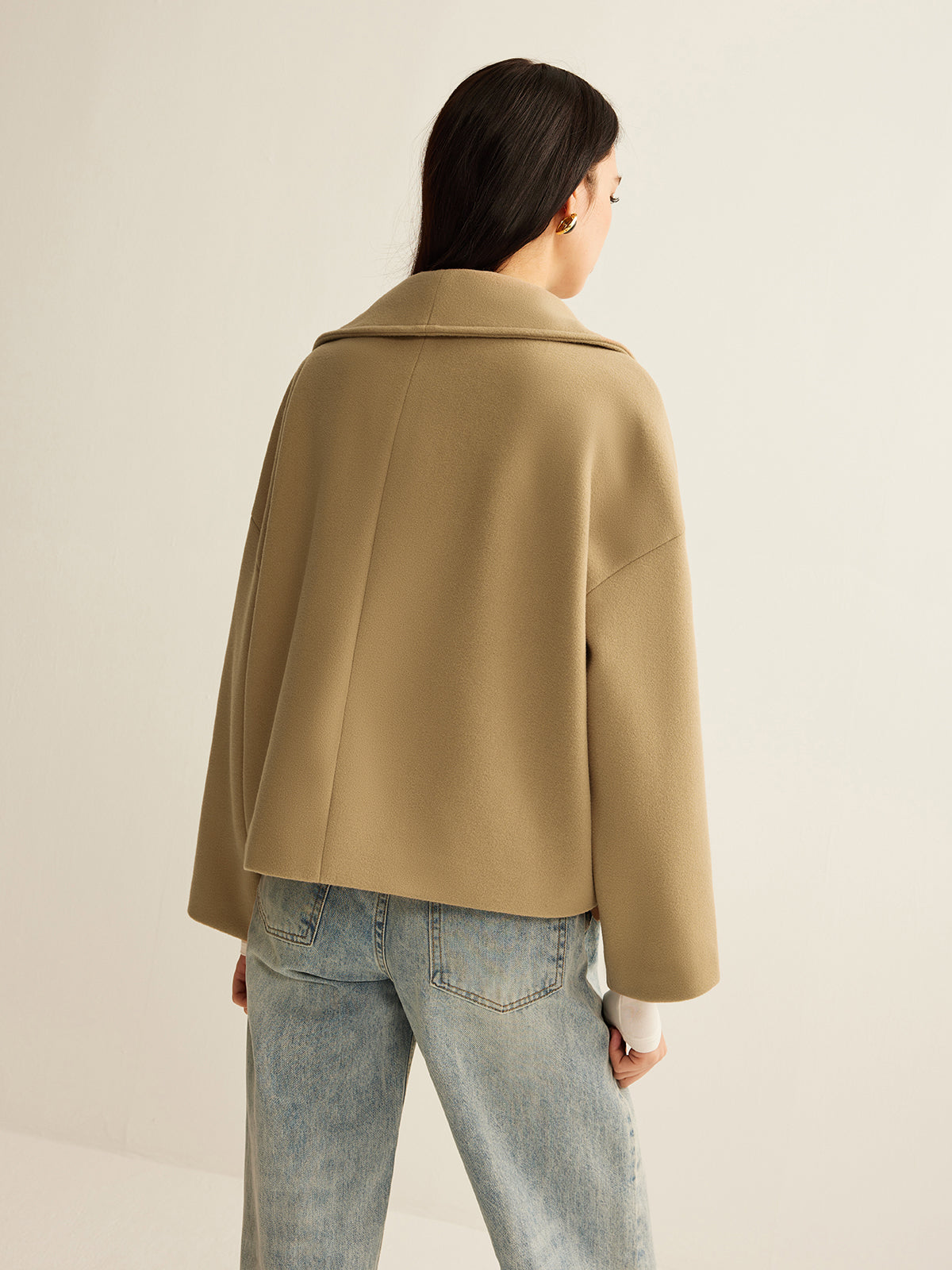 Manteau en tweed à large col