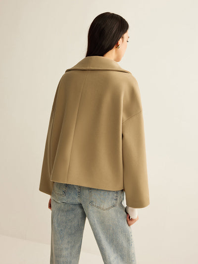 Manteau en tweed à large col