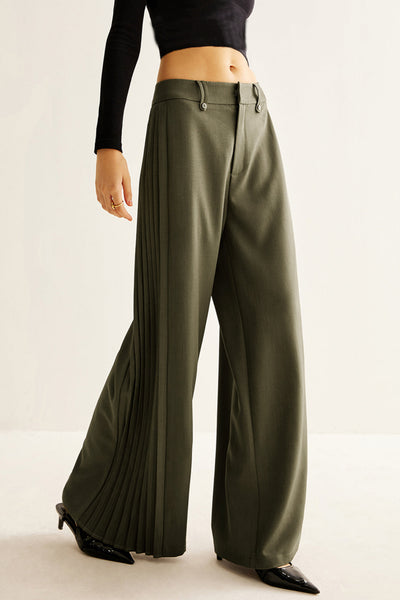 Pantalon large à plis latéraux