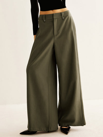 Pantalon large à plis latéraux
