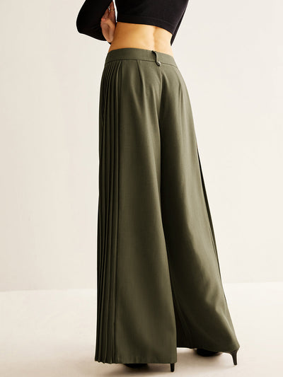 Pantalon large à plis latéraux