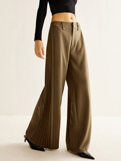 Pantalon large à plis latéraux