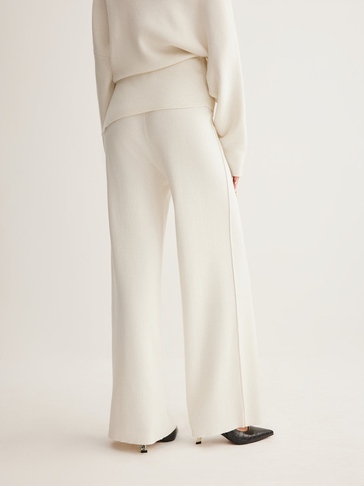 Pantalon à passepoil en laine mélangée