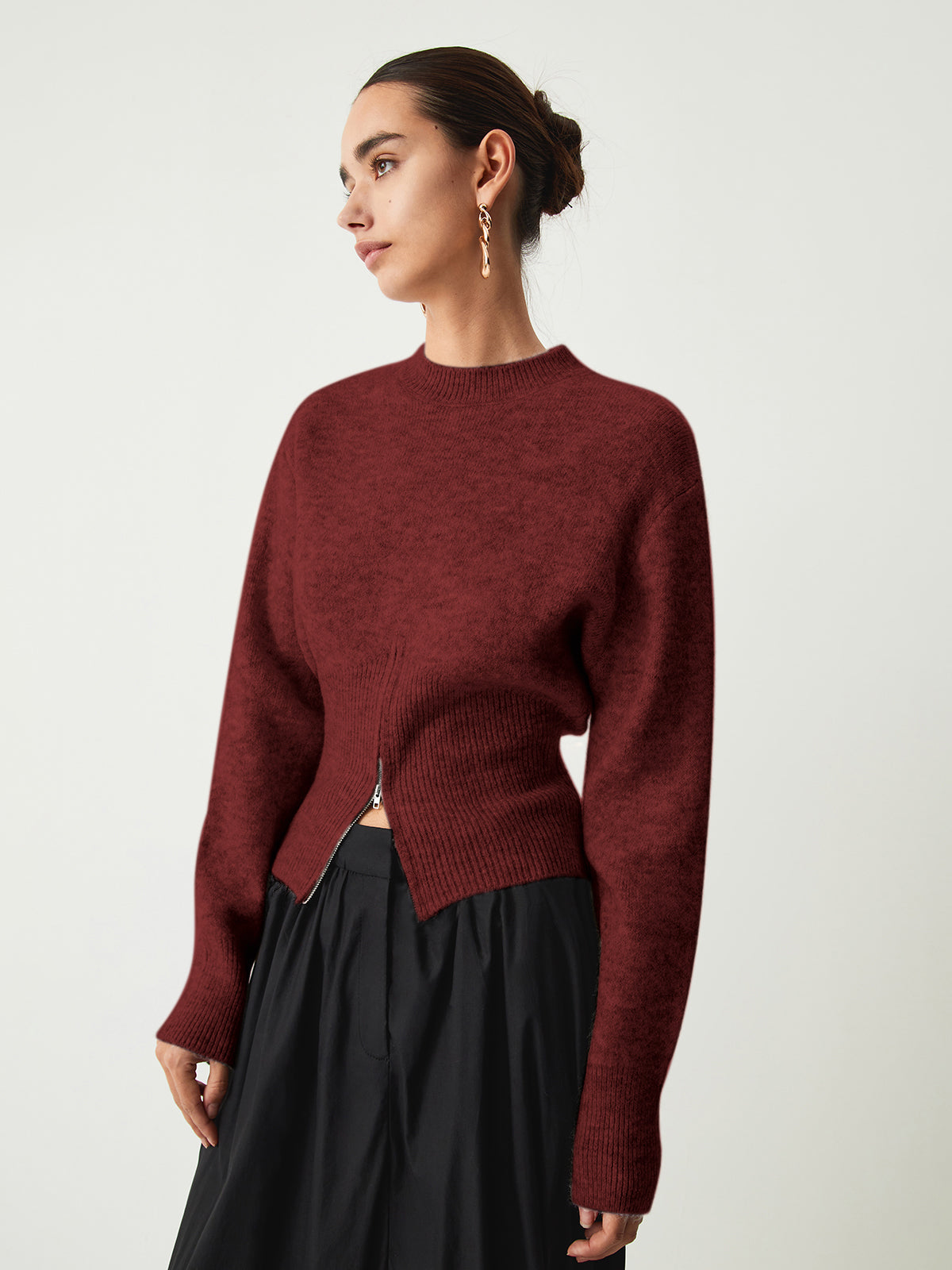 Pull flou à demi-fermeture éclair