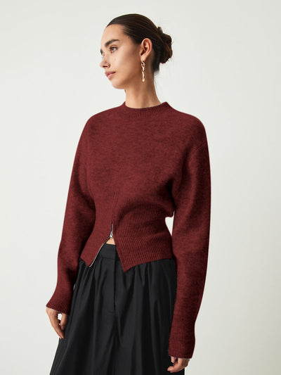 Pull flou à demi-fermeture éclair