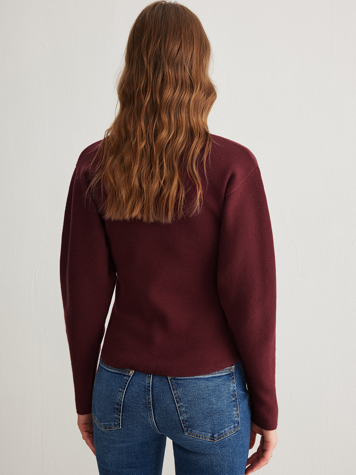Pull côtelé à boutons et fente