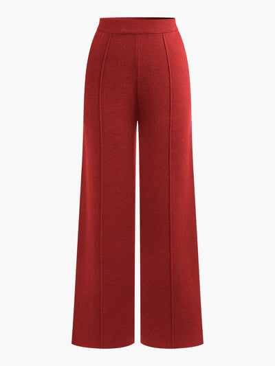 Pantalon à passepoil en laine mélangée