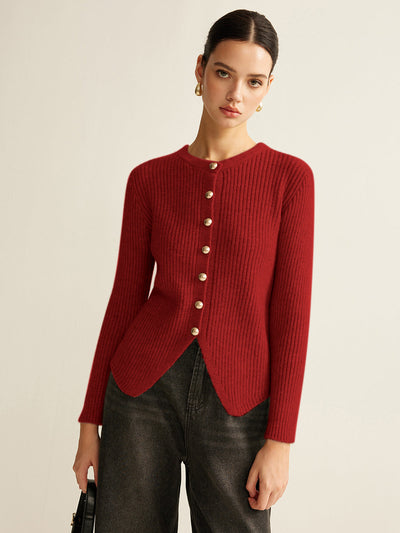 Cardigan boutonné fendu
