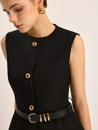 Poche à boutons avec ceinture