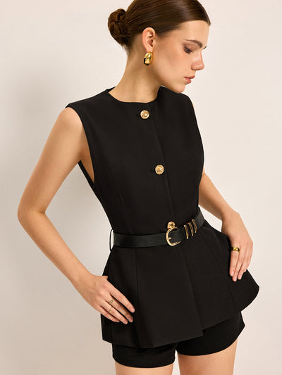 Poche à boutons avec ceinture