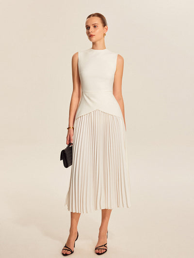 Robe plissée sans manches