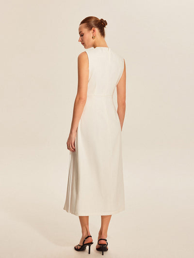 Robe plissée sans manches