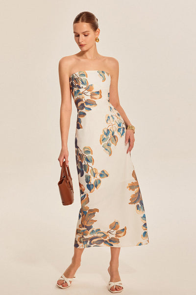 Robe bustier à imprimé floral