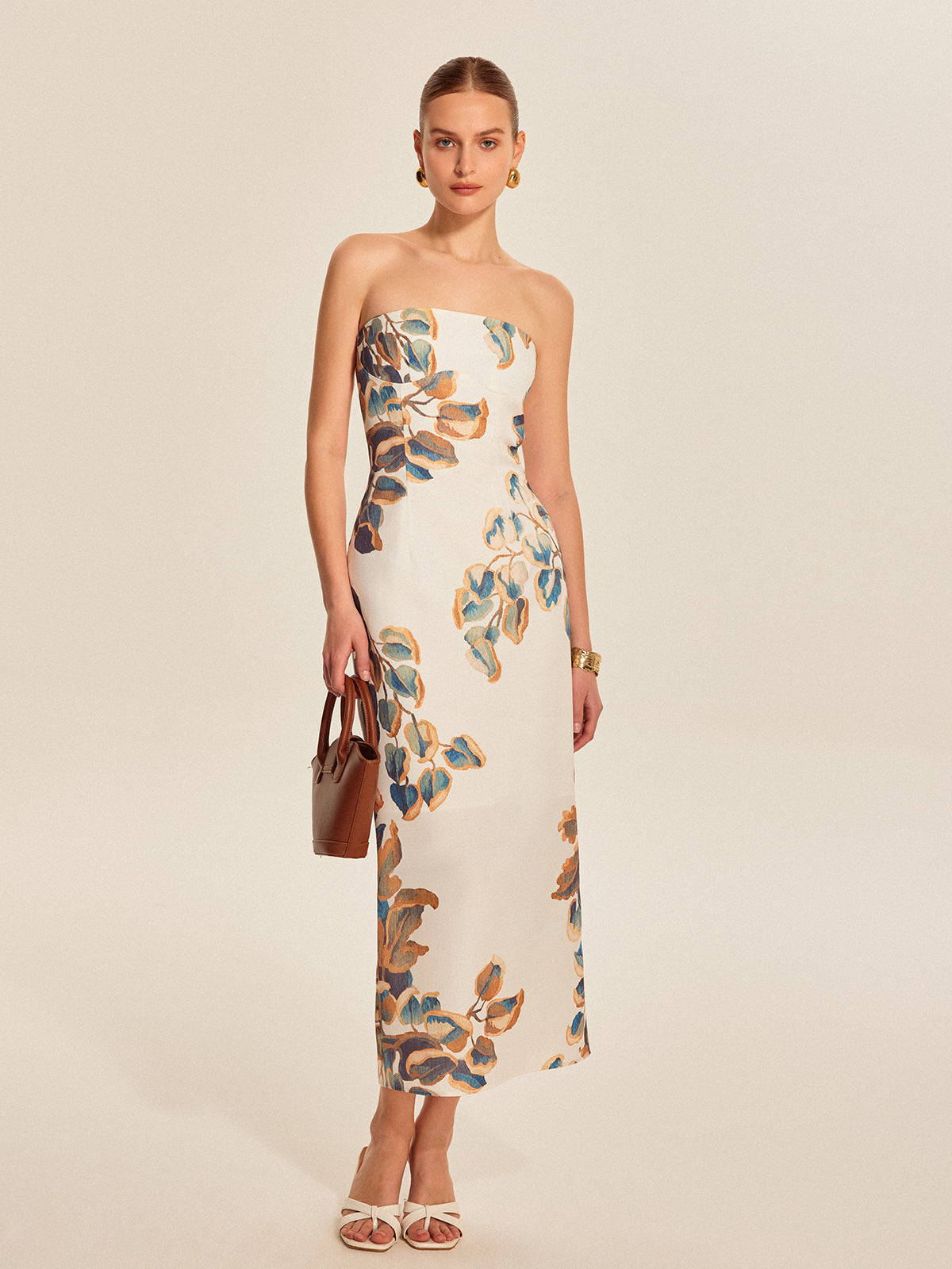 Robe bustier à imprimé floral