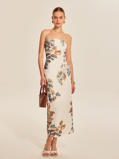 Robe bustier à imprimé floral