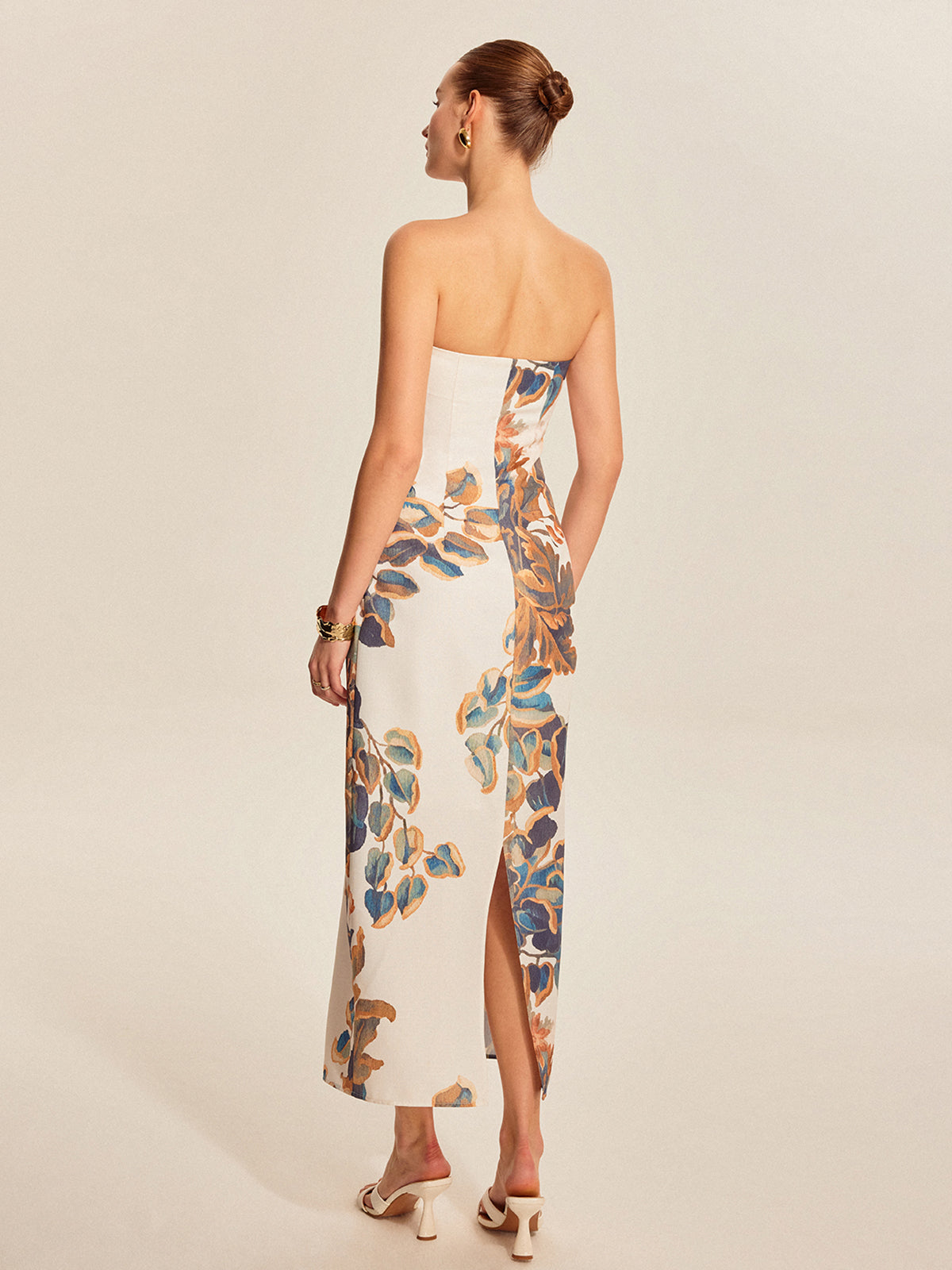 Robe bustier à imprimé floral
