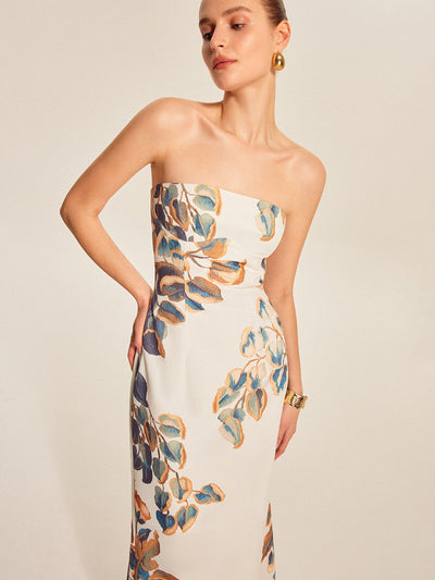 Robe bustier à imprimé floral
