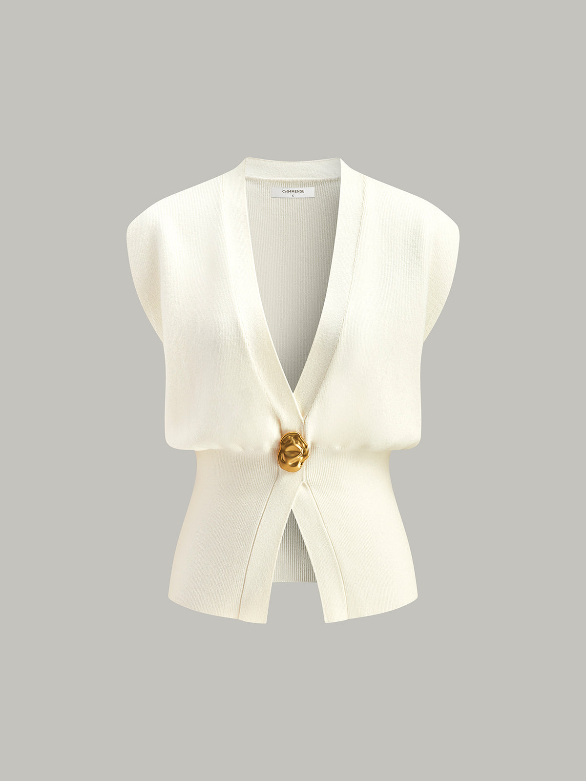 Gilet pull-over à col en V boutonné