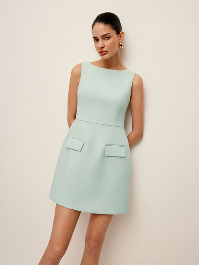Robe sans manches à détails poches