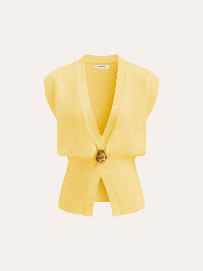 Gilet pull-over à col en V boutonné