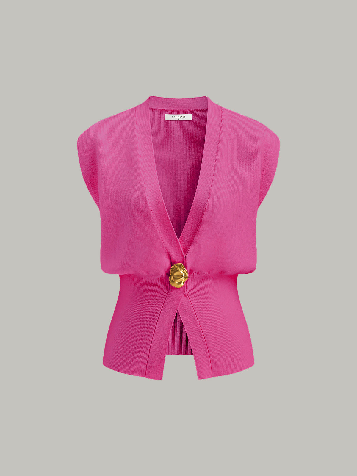 Gilet pull-over à col en V boutonné