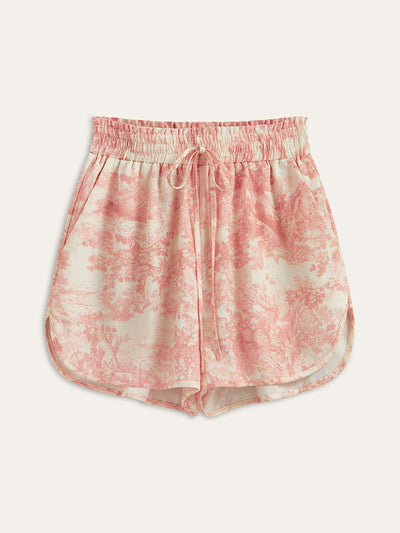 Ensemble short imprimé à bordures contrastées