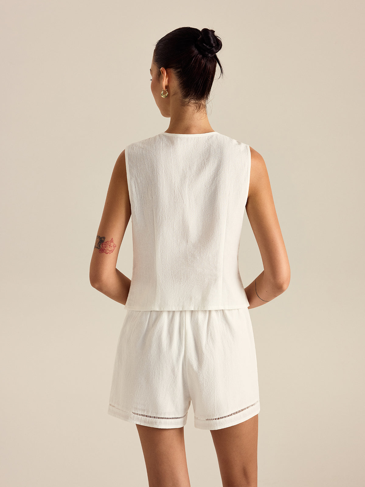 Gilet en coton avec poches Ensemble de shorts