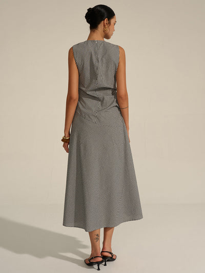 Robe midi à carreaux vichy