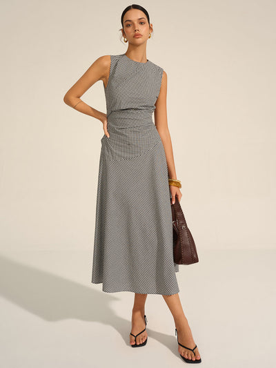 Robe midi à carreaux vichy