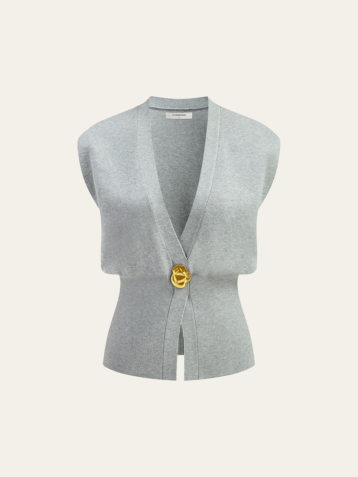 Gilet pull-over à col en V boutonné
