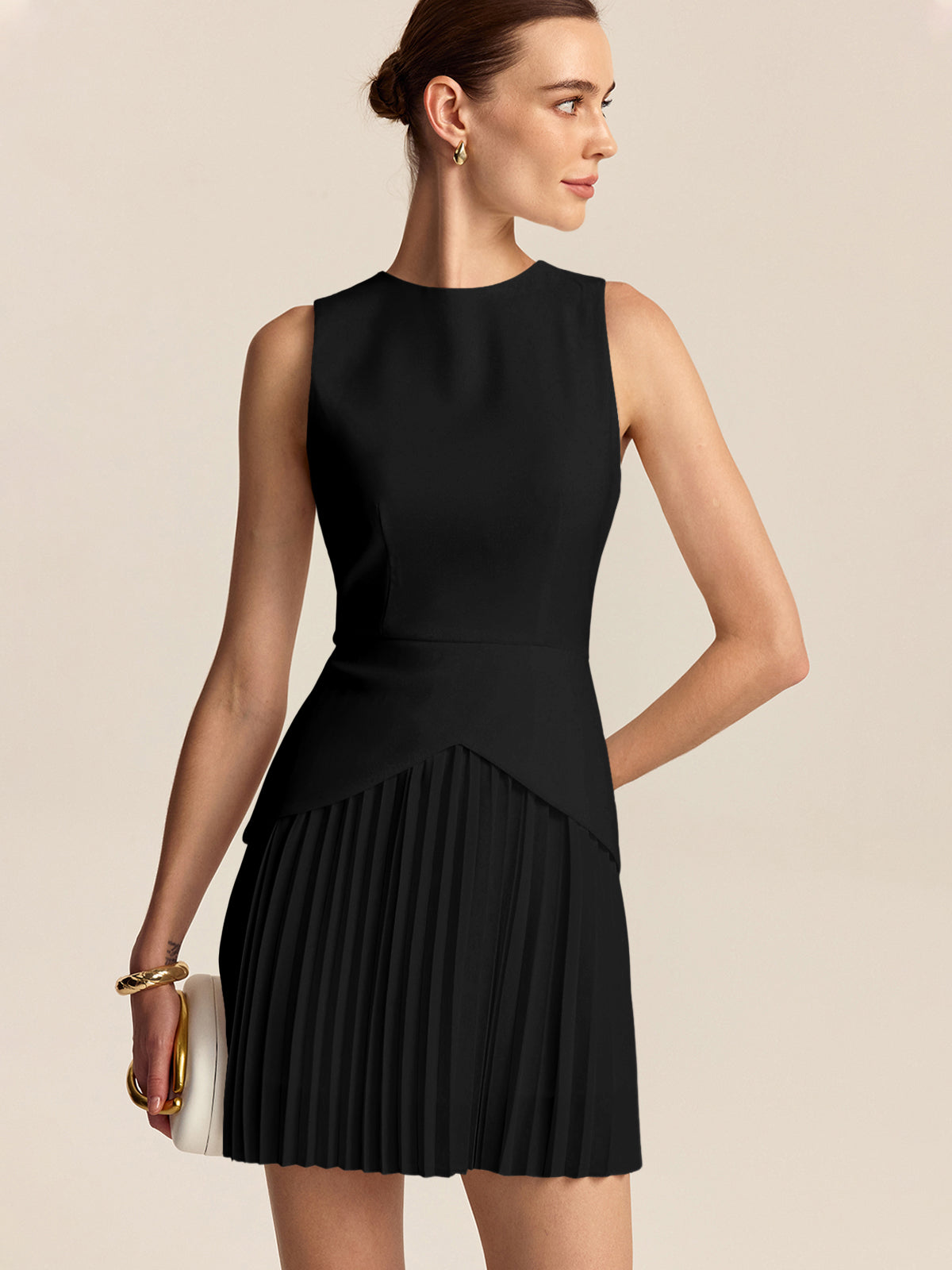 Mini robe à ourlet plissé