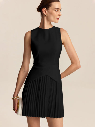 Mini robe à ourlet plissé