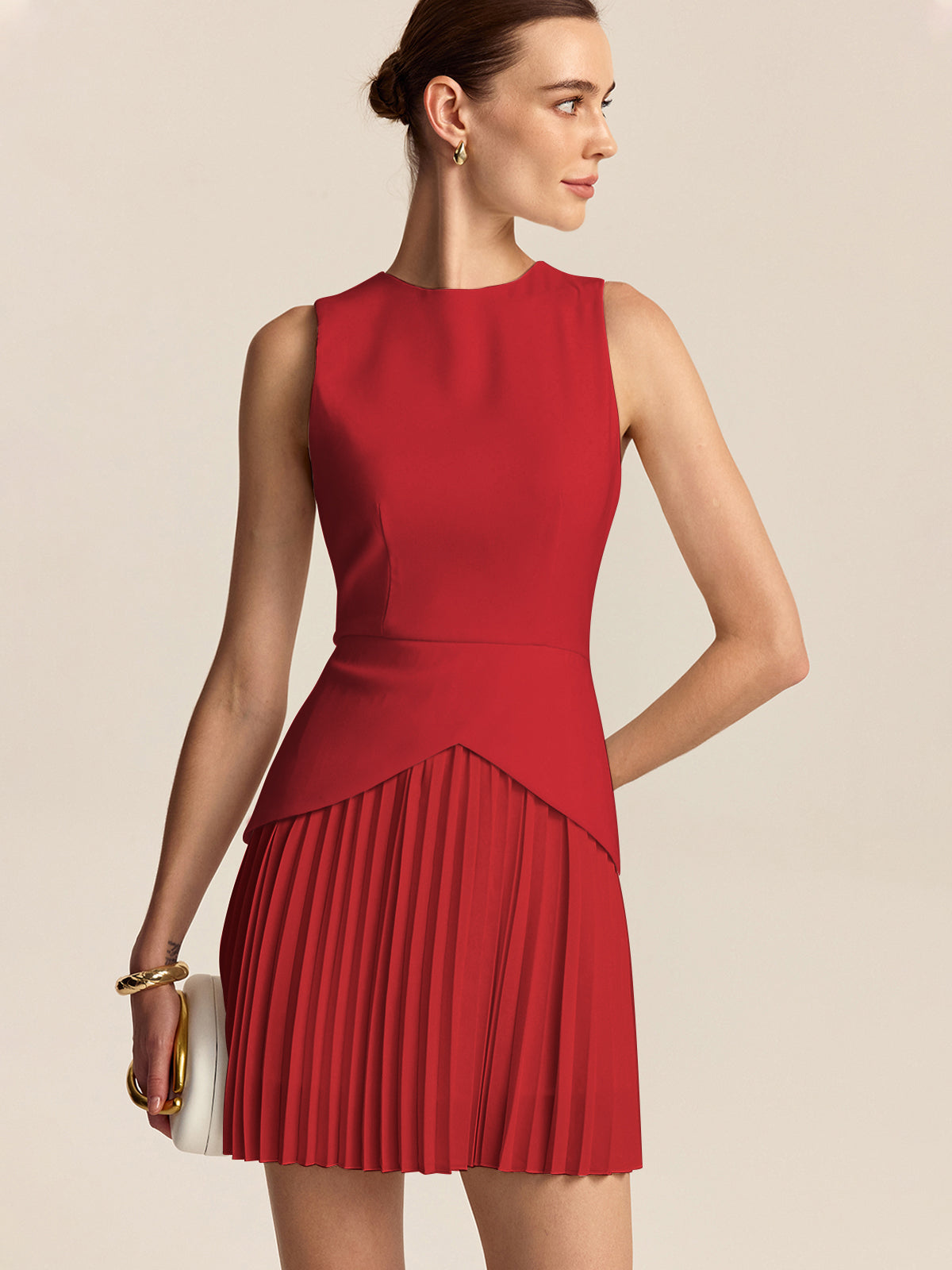 Mini robe à ourlet plissé