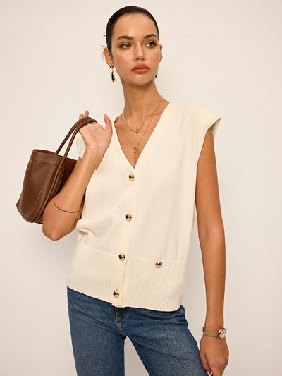 Gilet asymétrique en tricot à double sens
