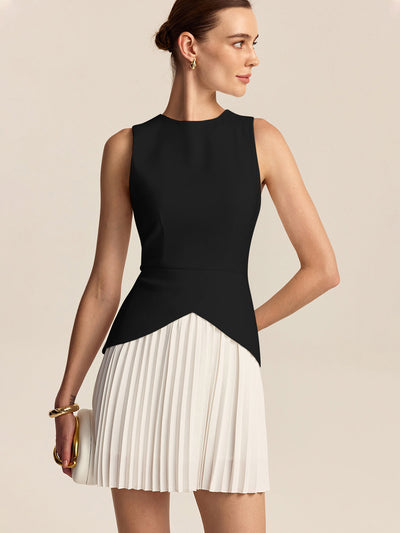 Mini robe à ourlet plissé