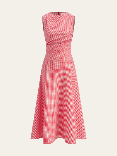 Robe midi à carreaux vichy