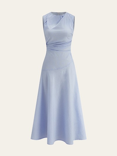 Robe midi à carreaux vichy