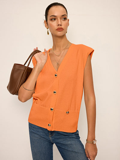 Gilet asymétrique en tricot à double sens