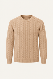 Velaro Cable Knit Crewneck Beige