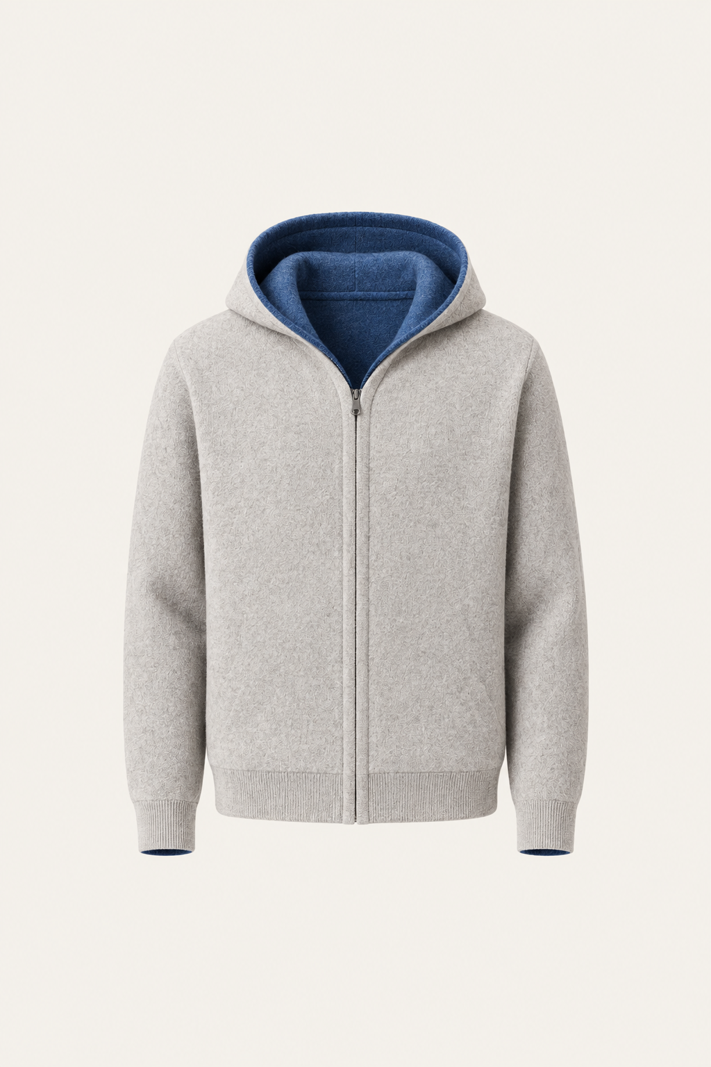 Talero Reversible Hooded Zip Knit Grey/Blue