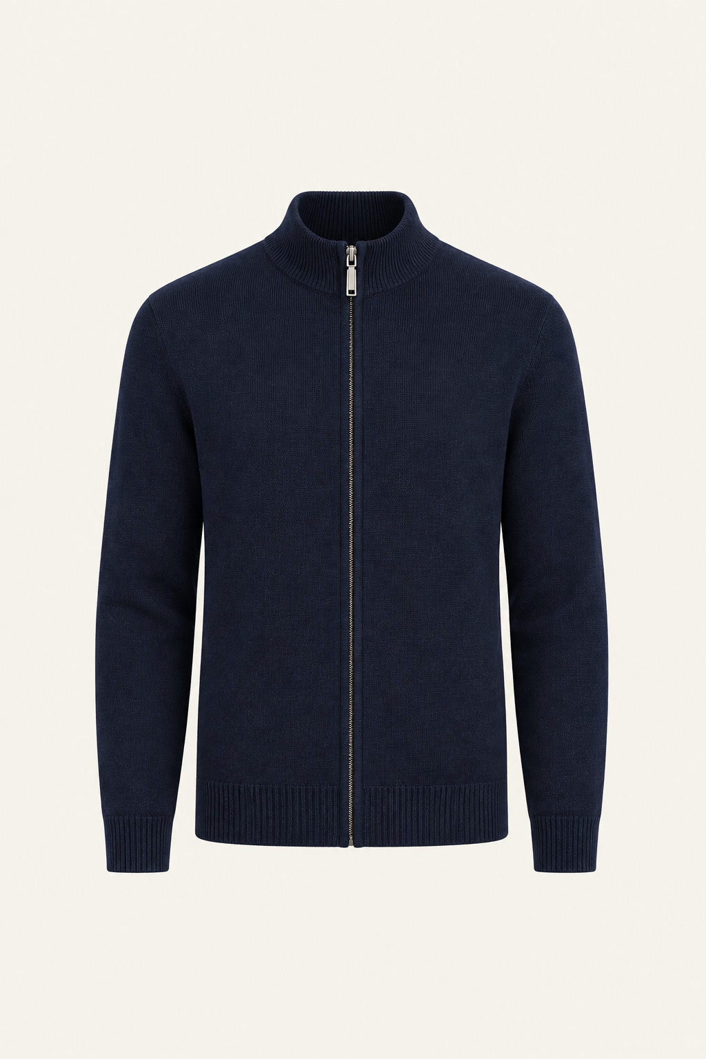 Vaniro Merino Cardigan Navy