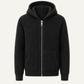 Velani Wool Hooded Zip Knit Black
